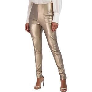 BCBGeneration‎ Women's Gold Metallic Faux Leather Dress Pants Size Small NWOT